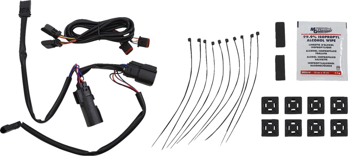 Saddlebag Latch Dual Color Accent Lights, Red Chrome - 14-24 Touring Turn Signals Custom Dynamics