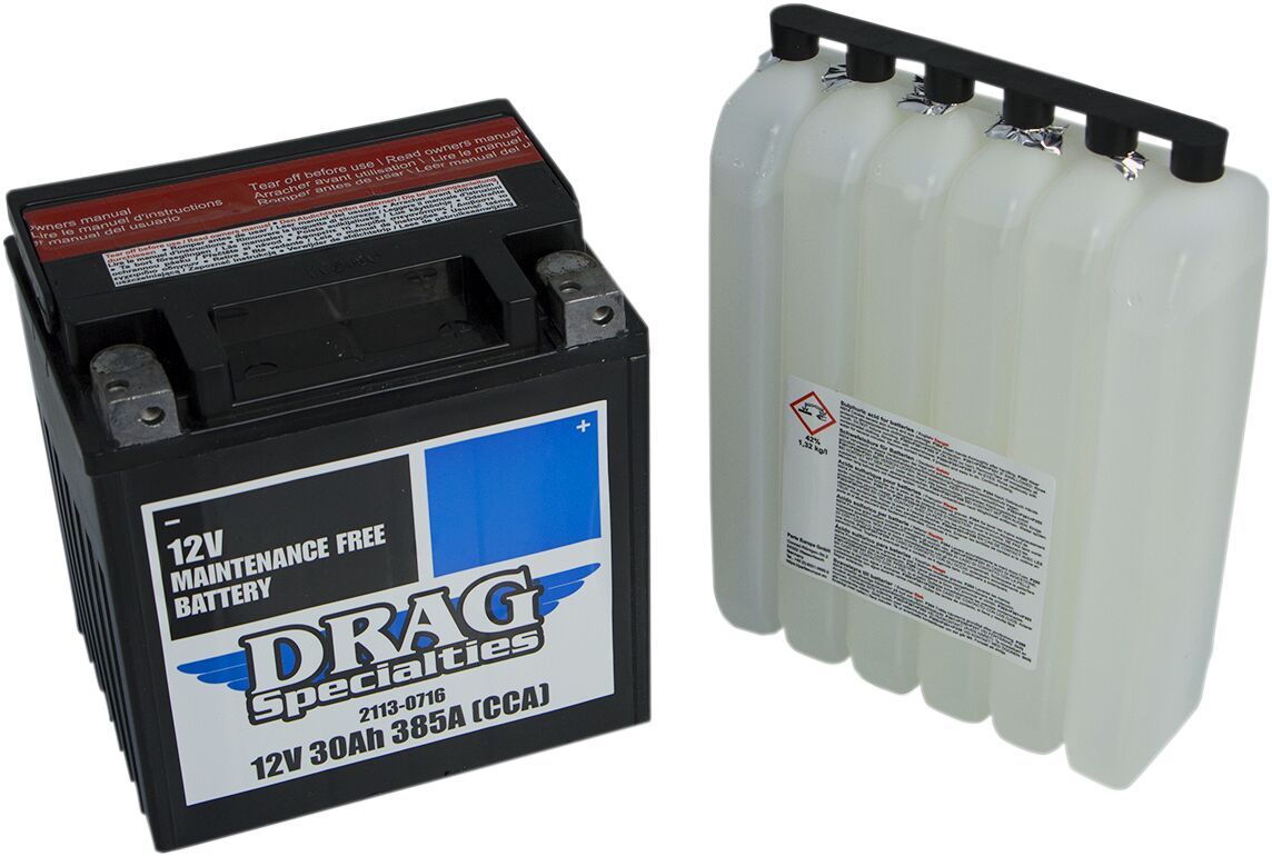 Maintenance Free Battery Battery Drag Specialties 99-21 FLT/FLHT/FLHX/FLTR/FLTRX/FLTRU/FLTRK/FLHR/H-D FL Trike