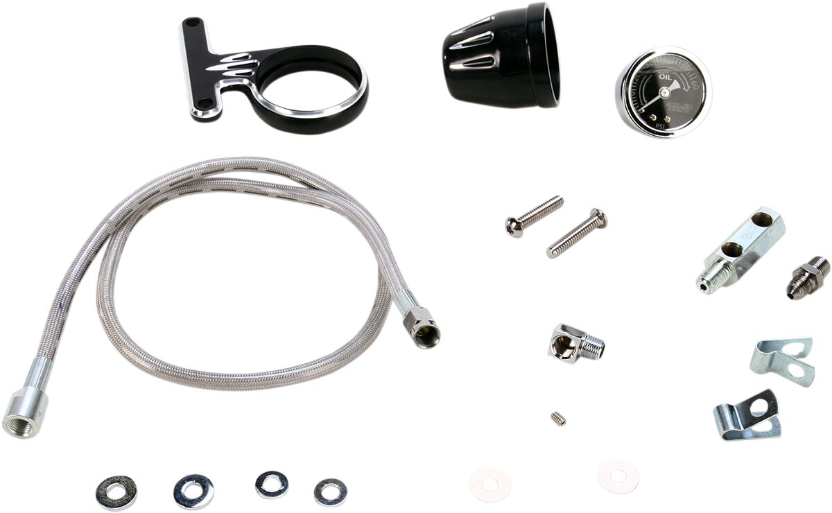 Deep Cut® Oil Pressure Gauge, Black - 93+ Sportster Oil Pressure Gauge Arlen Ness