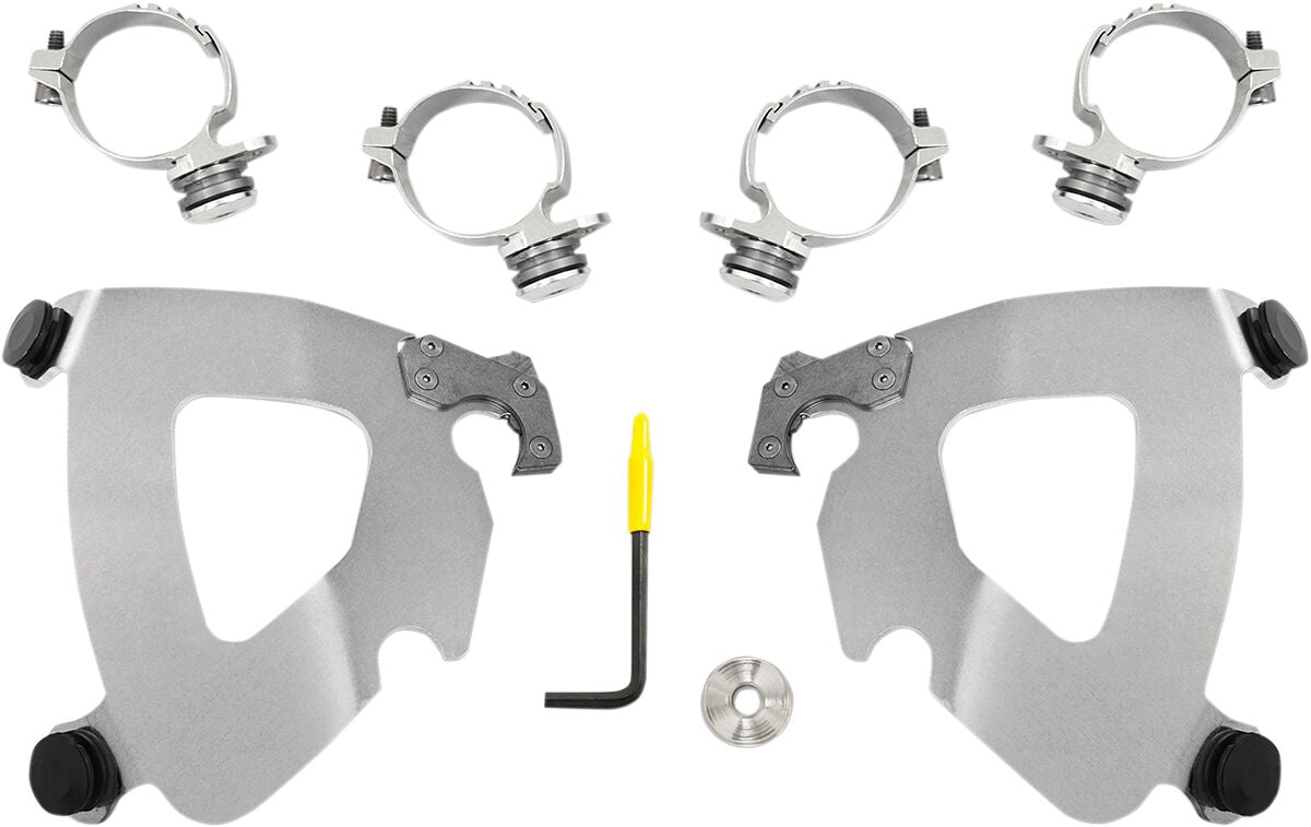 Gauntlet Fairing Trigger-Lock Mounting Hardware, Polished - 14-17 Dyna Fairing Brackets Memphis Shades Default Title