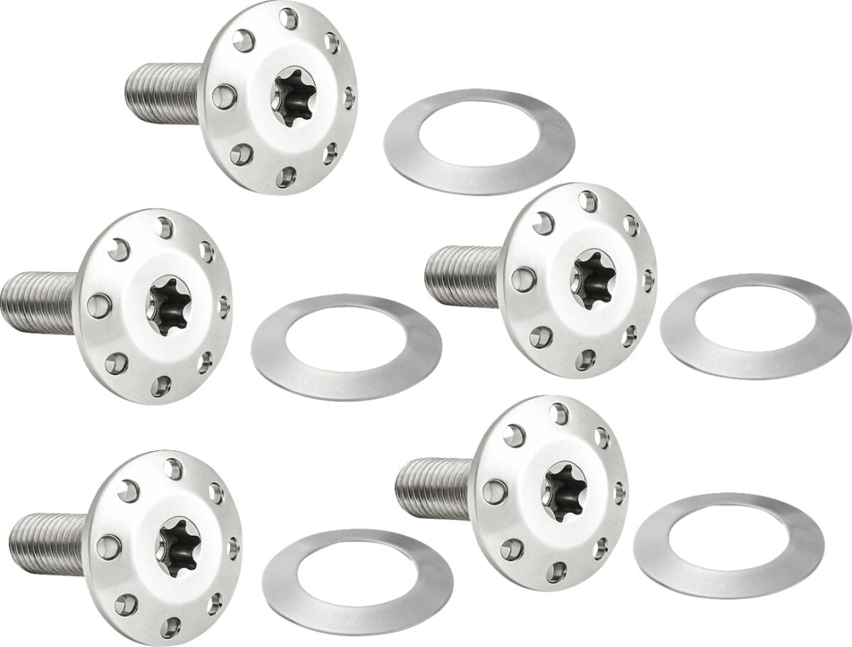 Titanium Floating Rotor Bolts, Polished - 24+ Touring Rotor Bolts Arlen Ness Default Title