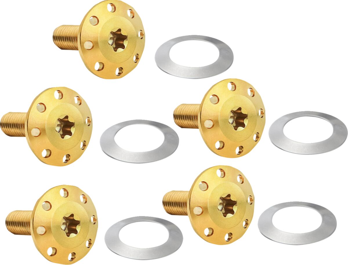 Titanium Floating Rotor Bolts, Gold - 14-23 Touring Rotor Bolts Arlen Ness Default Title