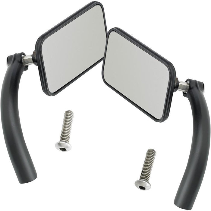 Utility Mirror Rectangle Perch Mount Mirrors Biltwell Inc. Black Pair