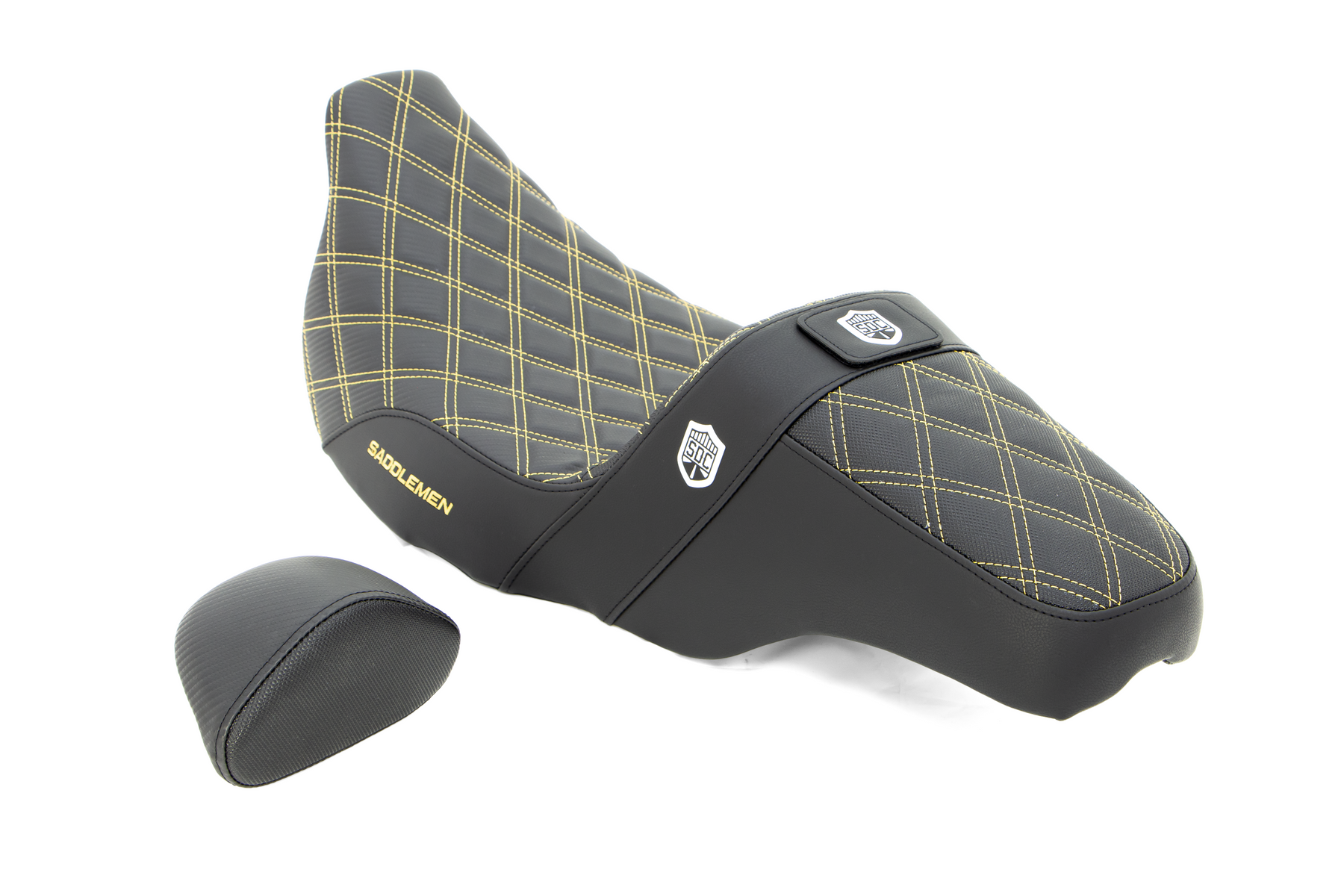 SDC Pro Series Performance Gripper Seat - 08-23 Touring Seat Saddlemen Black / Gold With Backrest