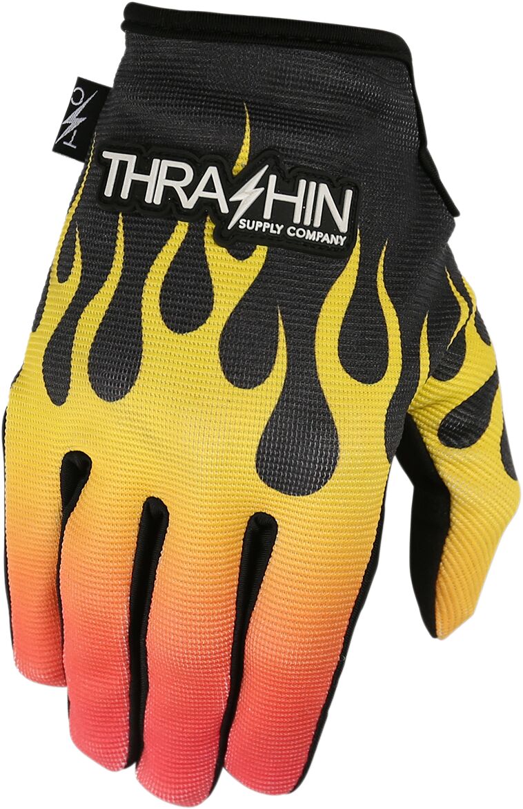 Thrashin Supply Co. Stealth Flame Gloves Men's Sport Gloves Thrashin Supply Co. Small