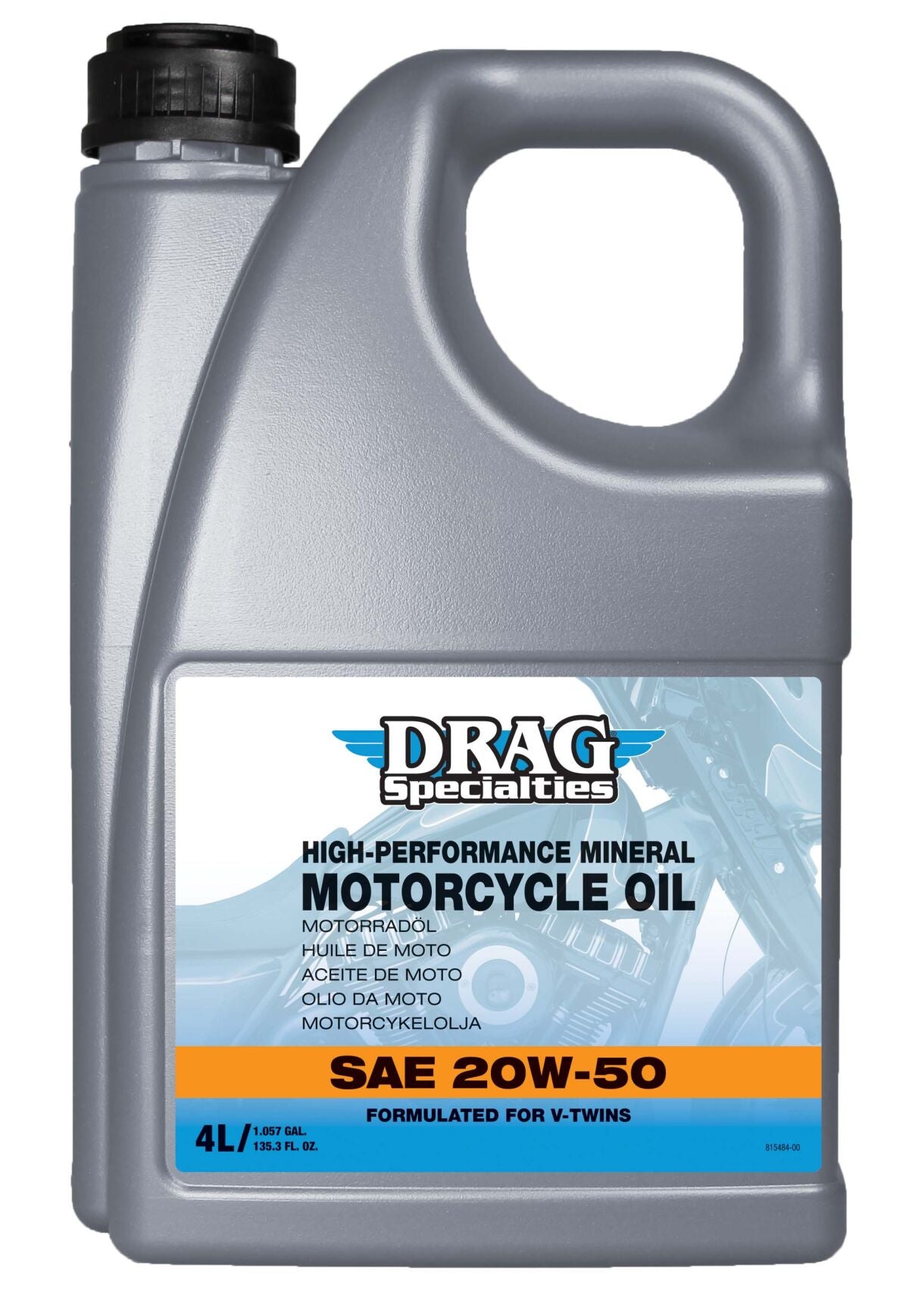 Mineral Engine Oil - SAE 20W-50 Engine Oil Drag Specialties Oil 4 liter (1.06 US gal.)