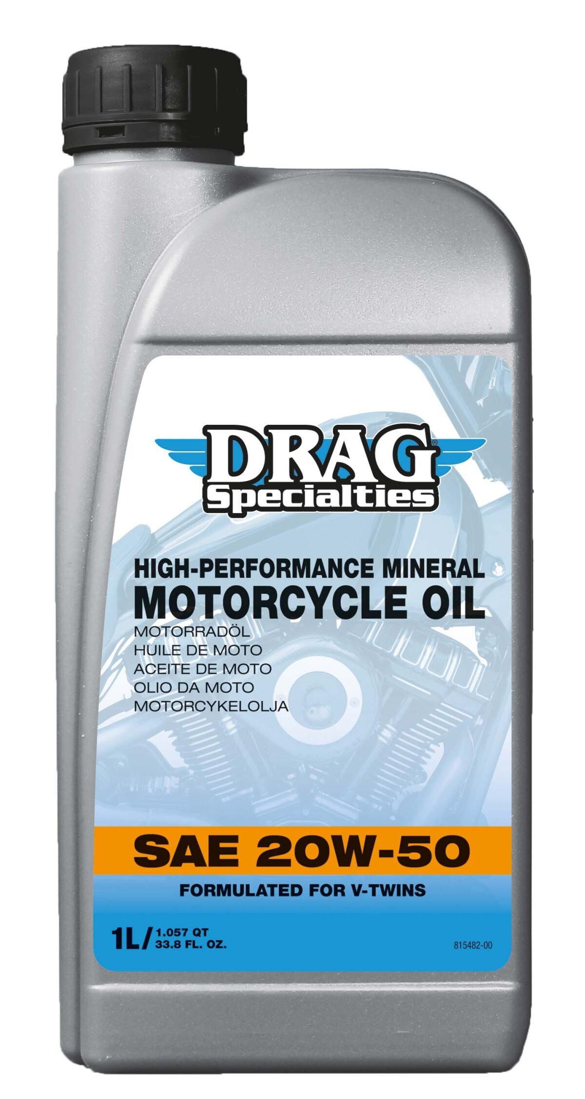 Mineral Engine Oil - SAE 20W-50 Engine Oil Drag Specialties Oil 1 litre (1.05 quart US)