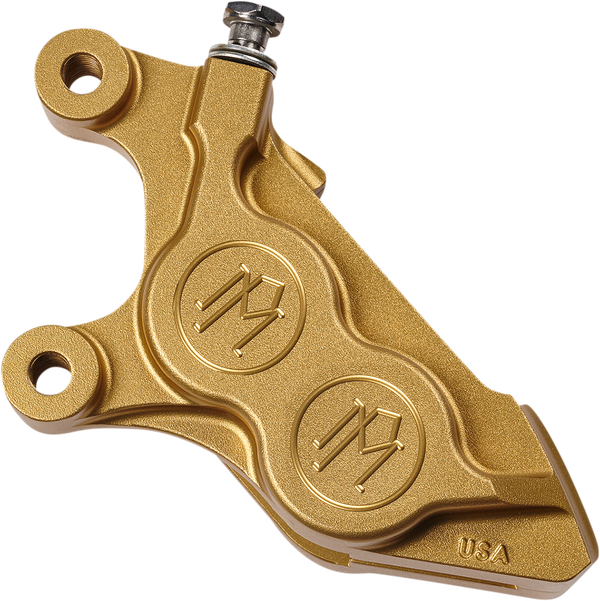 4 Piston Direct Bolt-On Front Caliper Brake Calipers Performance Machine (Pm) Gold Left