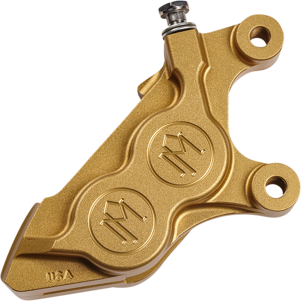 4 Piston Direct Bolt-On Front Caliper Brake Calipers Performance Machine (Pm) Gold Right