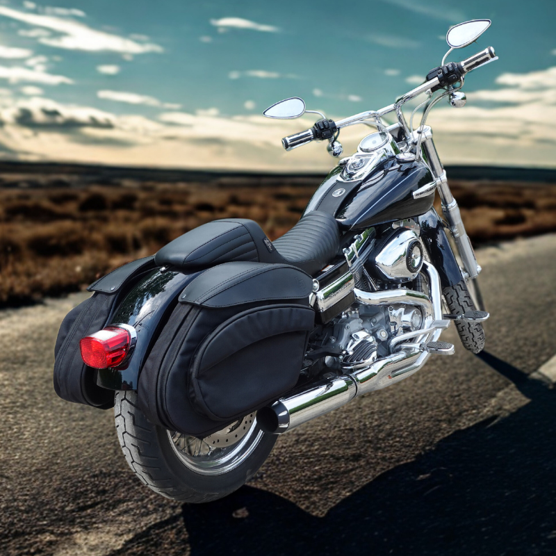 Retro Series V4 Saddlebags, Nylon - 18+ Softail Saddlebags Leather Pros