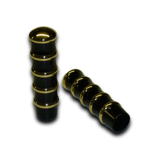 Vintage Handlebar Grips, Black Anodized Grips Kustom Tech Default Title