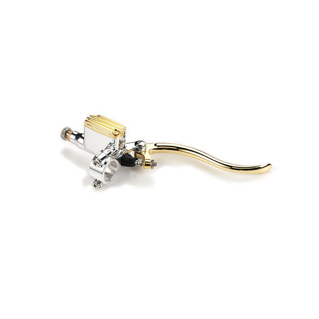 Deluxe Line Brake Master Cylinder 14mm, Aluminium & Brass Polished Master Cylinder Kustom Tech Default Title