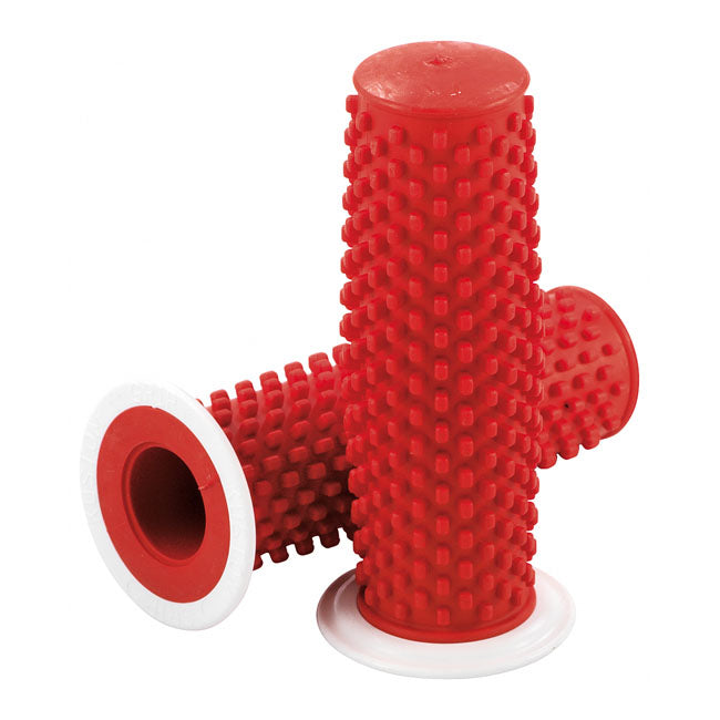 Kustom Grips, Red With White Flange Grips Kustom Tech Default Title