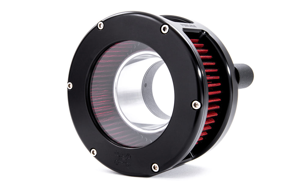 BA Air Cleaner Kit, Black Finish & Red Filter - 17-24 Milwaukee 8 Air Cleaner Feuling Parts