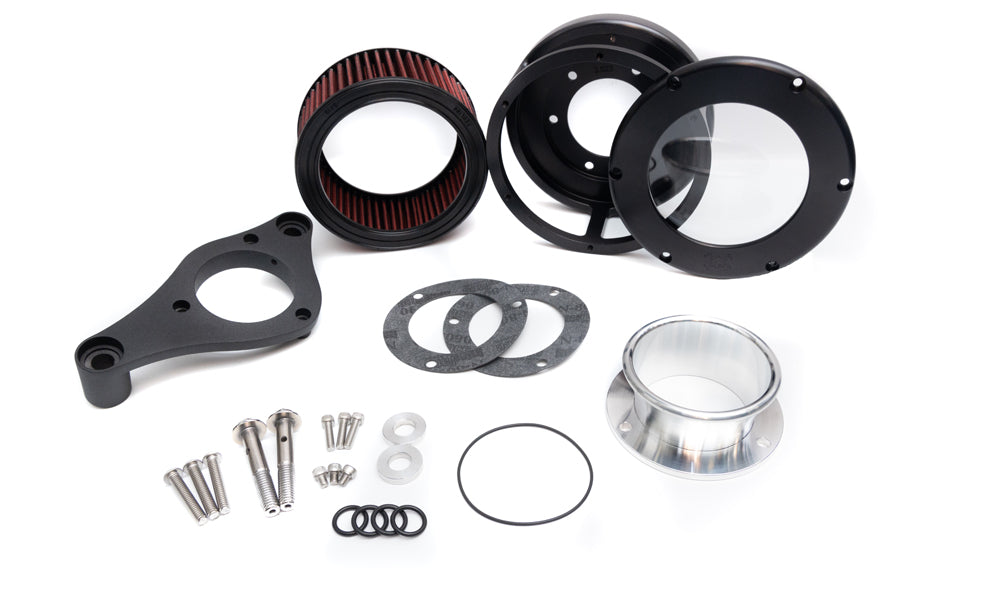 BA Air Cleaner Kit, Black Finish & Red Filter - 17-24 Milwaukee 8 Air Cleaner Feuling Parts