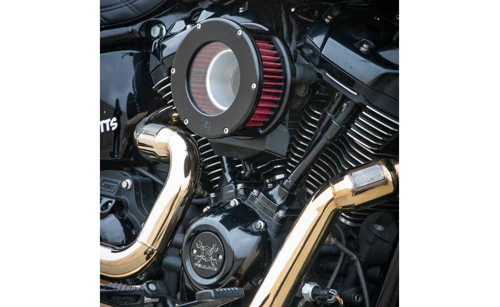 BA Air Cleaner Kit, Black Finish & Red Filter - 17-24 Milwaukee 8 Air Cleaner Feuling Parts