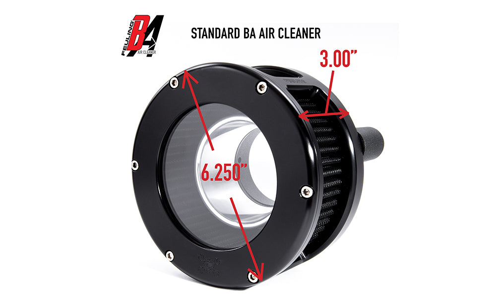 BA Air Cleaner Kit, Black Finish & Red Filter - 17-24 Milwaukee 8 Air Cleaner Feuling Parts