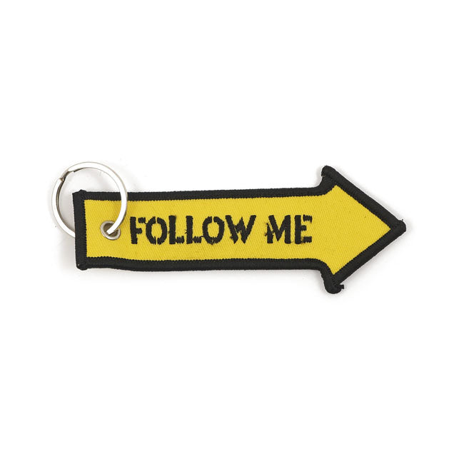 Key ring Follow me, yellow black Lifestyle Accessory Army Surplus