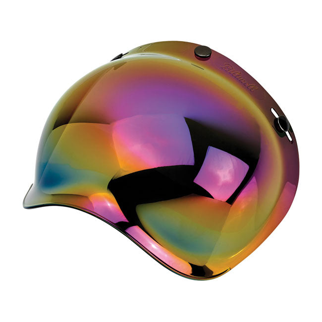 Biltwell Bubble Shield Anti-Fog, Rainbow Mirror Helmets Biltwell