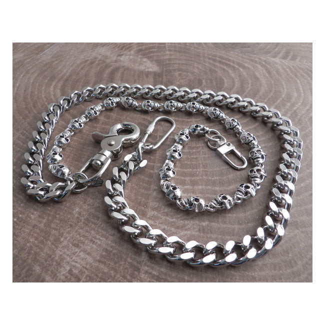 Amigaz Pewter Skull & Cut Leash Double Wallet Chain Lifestyle Accessory Amigaz