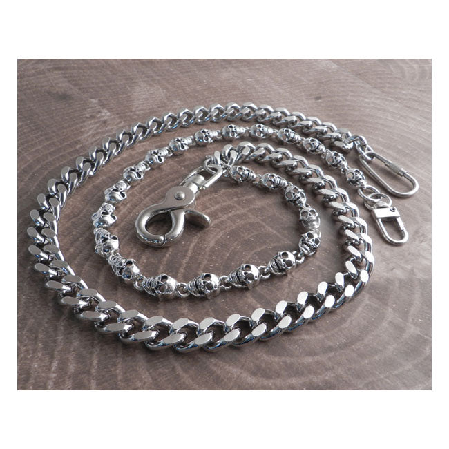 Amigaz Pewter Skull & Cut Leash Double Wallet Chain Lifestyle Accessory Amigaz