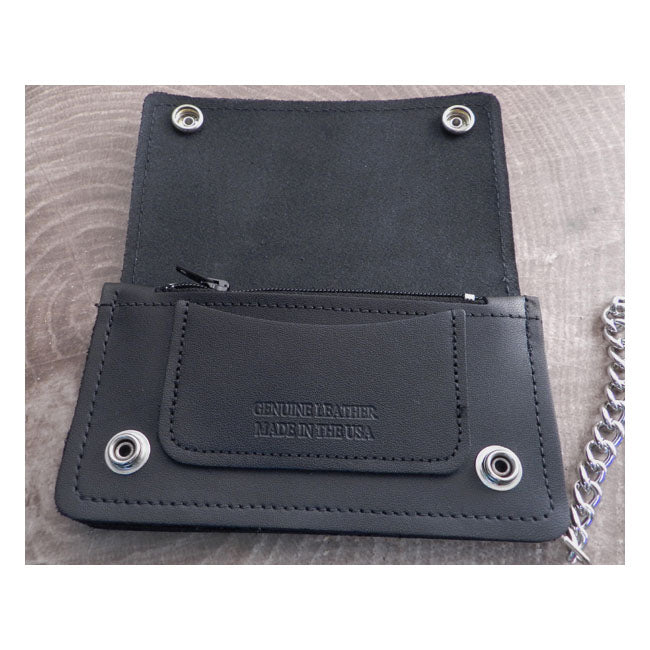 Amigaz Black Leather Biker Chain Wallet Lifestyle Accessory Amigaz