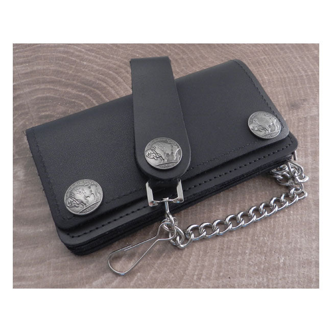 Amigaz Black Leather Biker Chain Wallet Lifestyle Accessory Amigaz