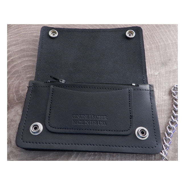 Amigaz Black Leather Biker Chain Wallet Lifestyle Accessory Amigaz