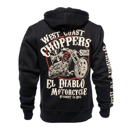 WCC El Diablo Zip Hoodie, Black Hoodie & Sweatshirt West Coast Choppers