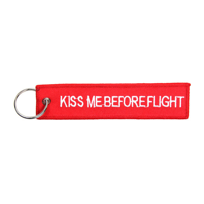 Kiss Me Before Flight keychain red Lifestyle Accessory Army Surplus