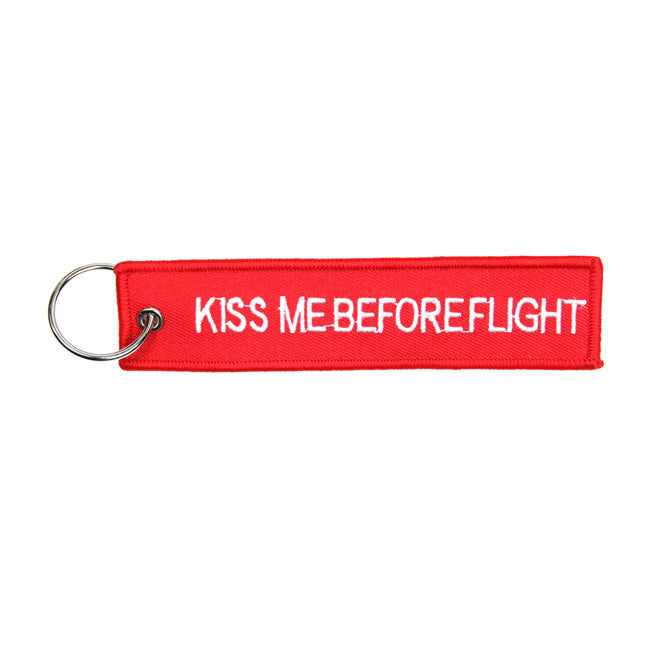 Kiss Me Before Flight keychain red Lifestyle Accessory Army Surplus