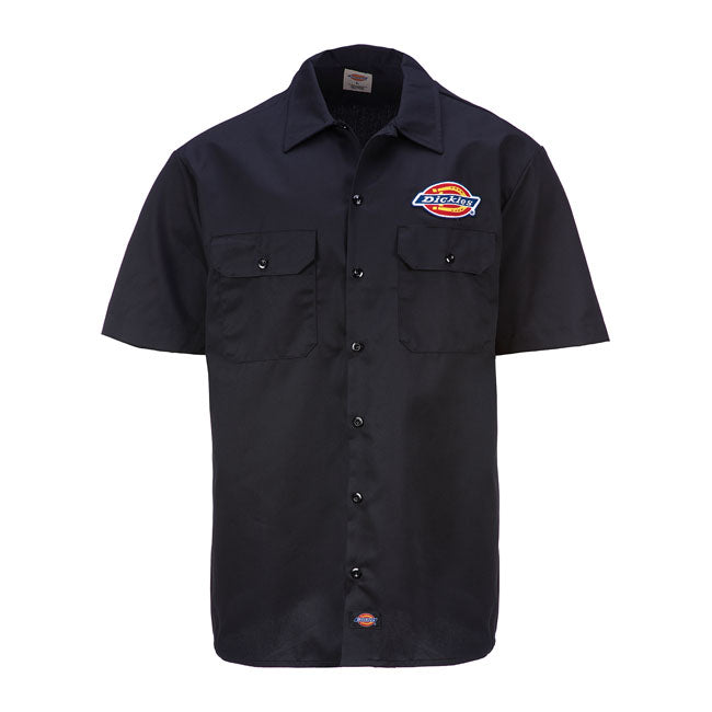 Clintondale Short Sleeve Work Shirt, Black Shirt Dickies