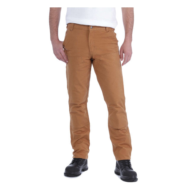 Carhartt Work Pants Stretch Duck Double Front, Brown Casual Pants & Shorts Carhartt