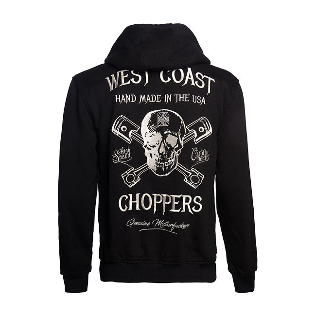 "High Speed" Zip Hoodie - Black Hoodie West Coast Choppers
