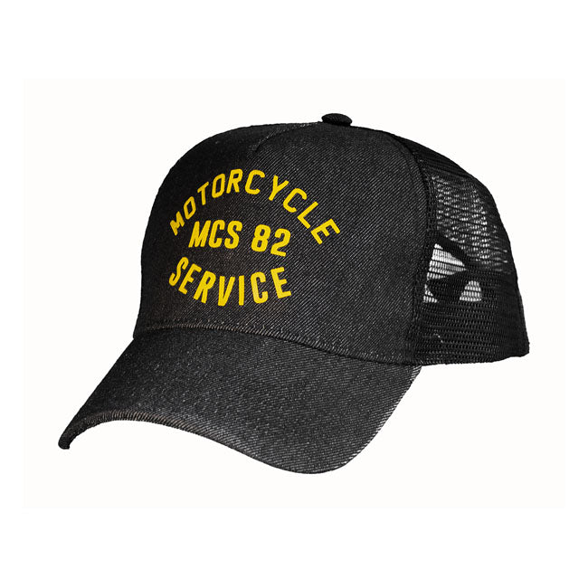 Mcs Service Trucker Cap Black Denim Caps Mcs
