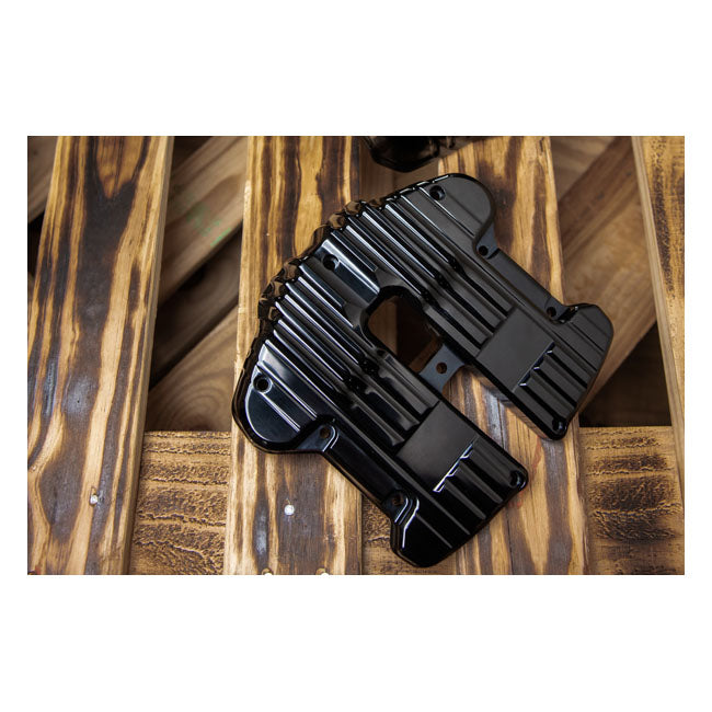 Custom Rocker Covers, Black - 18+ Softail & 17+ Touring & 17+ Trike Rocker Cover Rough Crafts