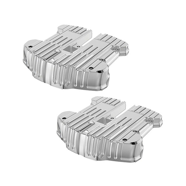 Custom Rocker Covers, Chrome - 18+ Softail & 17+ Touring & 17+ Trike Rocker Cover Rough Crafts