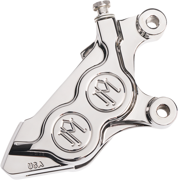 4 Piston Direct Bolt-On Front Caliper Brake Calipers Performance Machine (Pm) Chrome Right