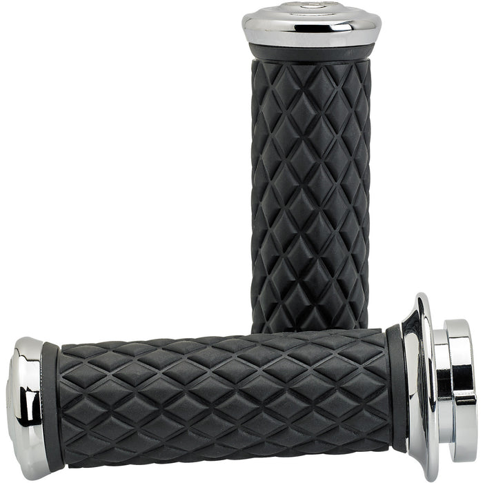 Alumicore Grip Set Grips Biltwell Inc. Chrome Throttle-By-Wire