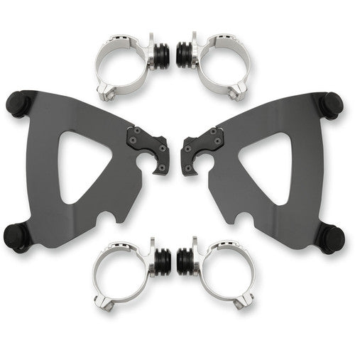 Road Warrior Trigger Lock Mount Kit - 06-17 FXDF & FXDWG & FXSB Fairing Brackets Memphis Shades Black