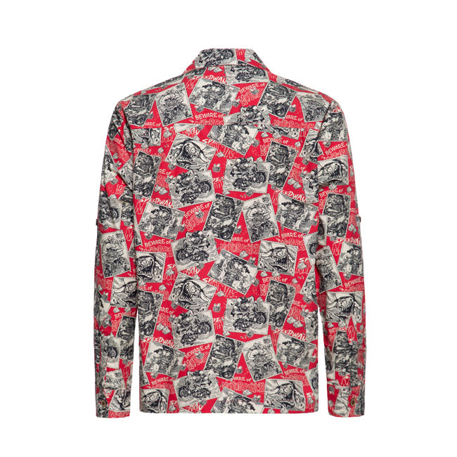 King Kerosin Aop Shirt Off Dark Red Shirt King Kerosin