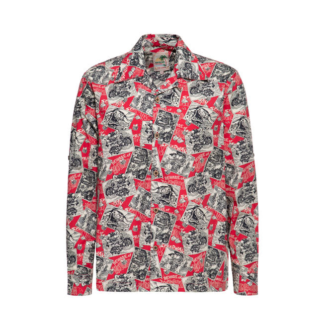 King Kerosin Aop Shirt Off Dark Red Shirt King Kerosin