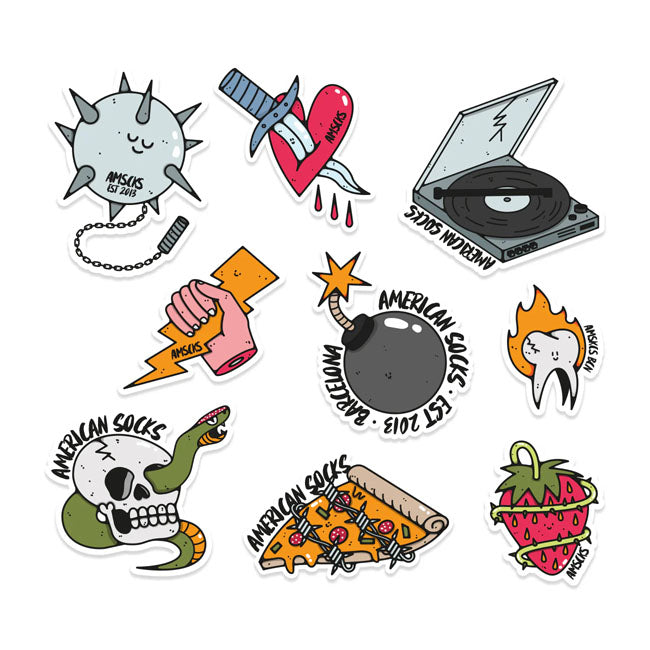 American Socks Wrecked Sticker pack Lifestyle Accessory American Socks
