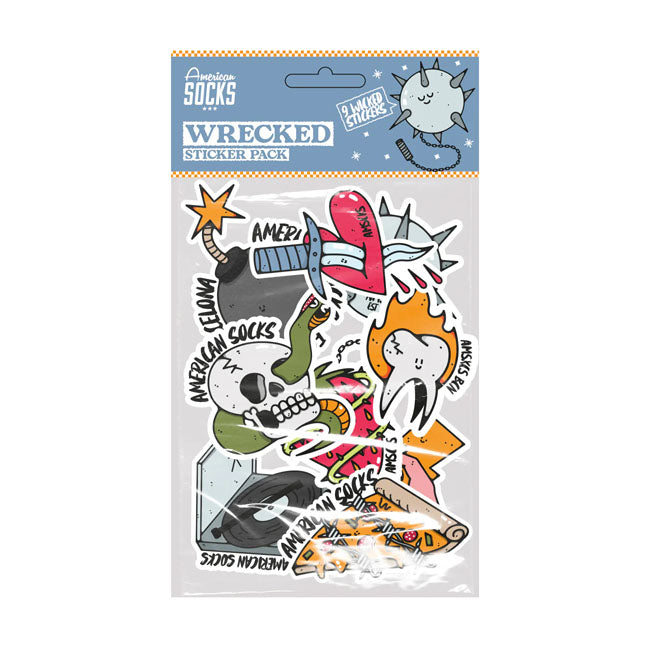 American Socks Wrecked Sticker pack Lifestyle Accessory American Socks