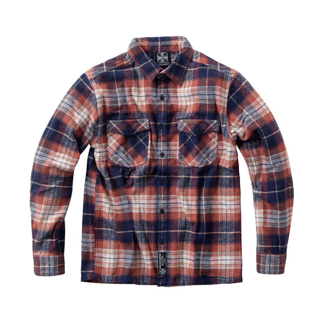 Rigid Flannel Shirt - Orange & Brown Shirt West Coast Choppers