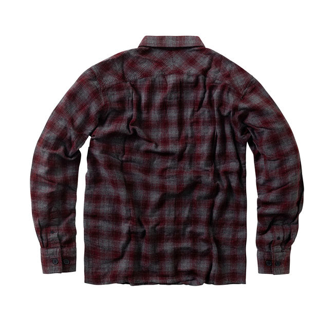 Rigid Flannel Shirt - Burgundy & Grey Shirt West Coast Choppers