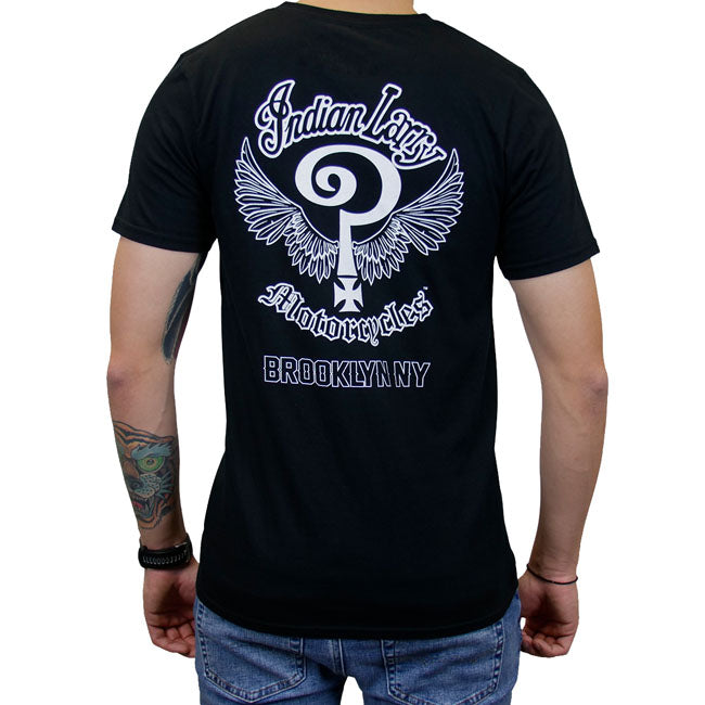 "John'S" T-Shirt - Black T-Shirt Indian Larry Motorcycles
