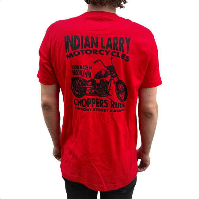 "Street Racer" T-Shirt - Red T-Shirt Indian Larry Motorcycles