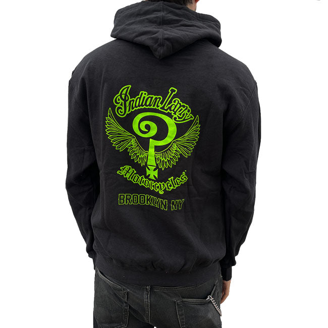 Indian Larry Motorcycles "Slime Logo" Hoodie - Black Hoodie & Sweatshirt Indian Larry Motorcycles S
