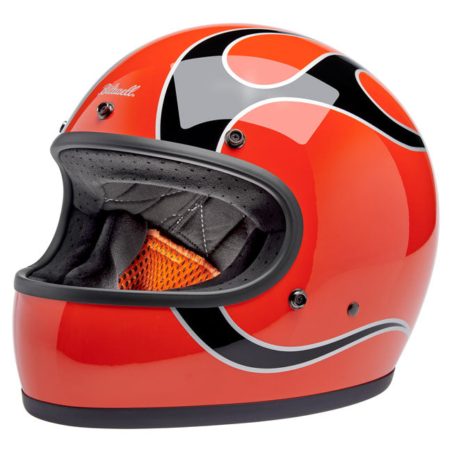 Biltwell Gringo helmet Comp Orange Flames HELMETS Biltwell